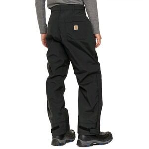 Carhartt Rain Pants Mens 2XL Tall Black Waterproof Workwear Durable drawstring